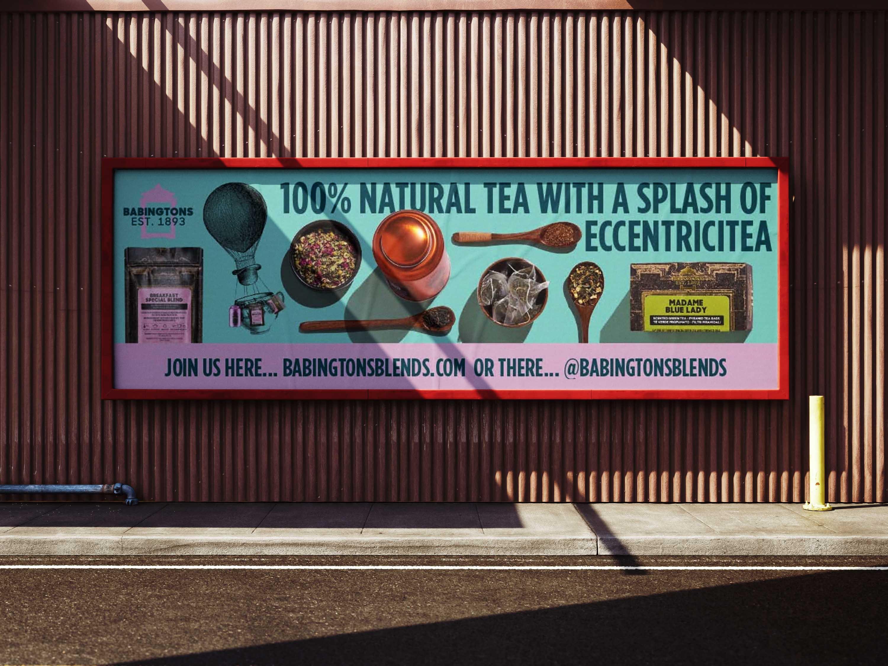 Ad of Babingtons Blend on a steel wall